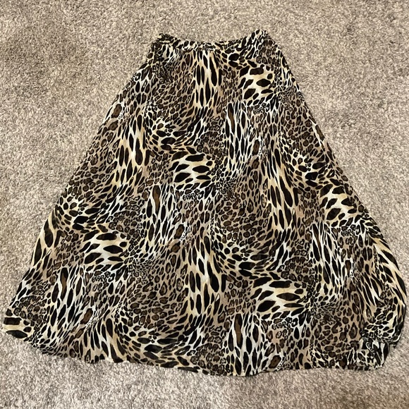 Reversible Floral and Animal Print Women's Maxi Skirt Flowy Small - Picture 3 of 7